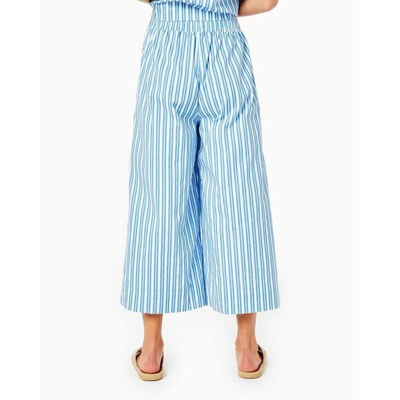 NWT Addison Bay Matisse Blue & White Stripe Tradd Sound Wide Leg Pant Small $128 - Picture 2 of 8